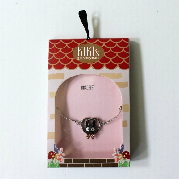 Studio Ghibli Kiki's Delivery Service Jiji Heart Metal Cord Bracelet - Picture 1 of 3